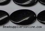 CON59 15.5 inches 18*30mm twisted oval black onyx gemstone beads