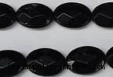 CON65 15.5 inches 13*18mm faceted oval black onyx gemstone beads