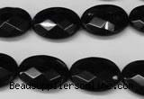 CON66 15.5 inches 15*20mm faceted oval black onyx gemstone beads