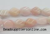 COP06 15.5 inches 9*12mm twisted rice natural pink opal beads wholesale