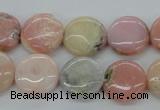 COP08 15.5 inches 16mm flat round natural pink opal beads wholesale