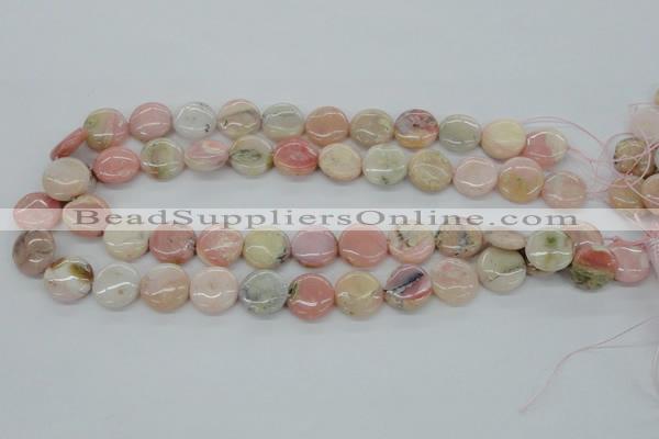 COP08 15.5 inches 16mm flat round natural pink opal beads wholesale