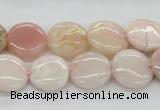 COP09 15.5 inches 14mm flat round natural pink opal beads wholesale