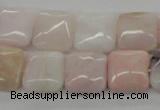 COP10 15.5 inches 14*14mm square natural pink opal beads wholesale