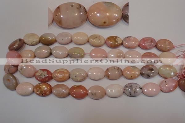 COP1025 15.5 inches 15*20mm oval natural pink opal gemstone beads