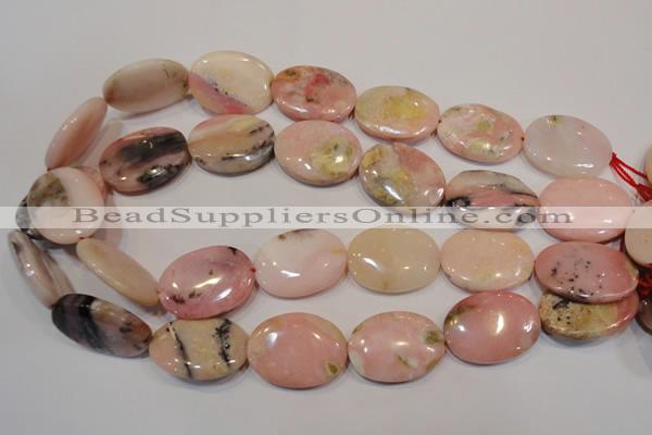 COP1027 15.5 inches 22*30mm oval natural pink opal gemstone beads