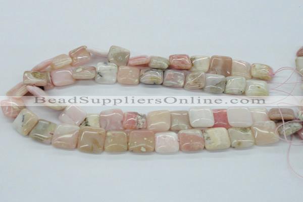 COP11 15.5 inches 16*16mm square natural pink opal beads wholesale