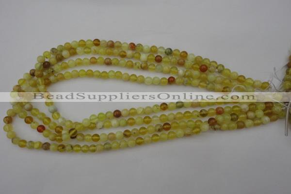 COP1200 15.5 inches 4mm round yellow opal gemstone beads