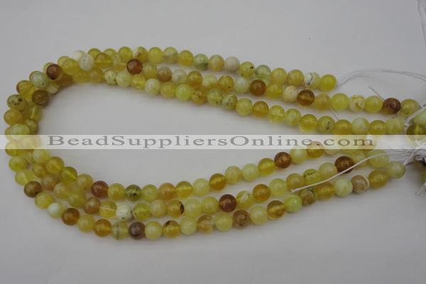 COP1202 15.5 inches 8mm round yellow opal gemstone beads