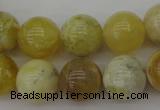 COP1205 15.5 inches 14mm round yellow opal gemstone beads