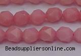 COP1222 15.5 inches 8mm faceted nuggets Chinese pink opal beads