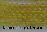 COP1300 15.5 inches 4mm round natural yellow opal gemstone beads