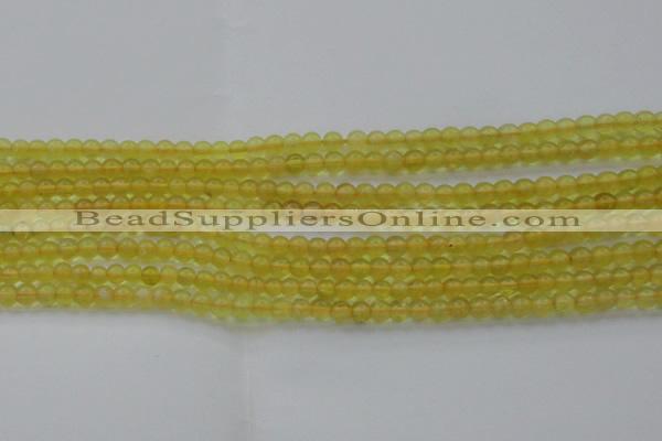 COP1300 15.5 inches 4mm round natural yellow opal gemstone beads