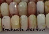 COP1324 15.5 inches 7*12mm faceted rondelle natural pink opal beads