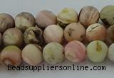 COP1331 15.5 inches 6mm round matte natural pink opal gemstone beads