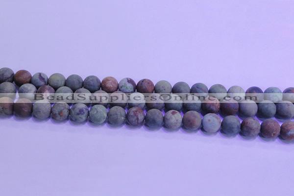 COP1352 15.5 inches 8mm round matte green opal gemstone beads