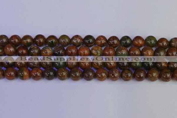 COP1365 15.5 inches 14mm round African green opal beads wholesale