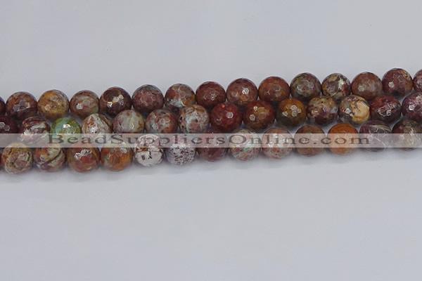 COP1397 15.5 inches 12mm faceted round African green opal beads