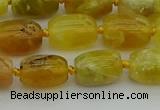 COP1420 15.5 inches 10*14mm drum yellow opal gemstone beads