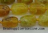 COP1421 15.5 inches 12*16mm drum yellow opal gemstone beads