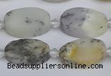 COP1432 15.5 inches 12*18mm oval white opal gemstone beads