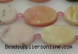 COP1437 15.5 inches 12*18mm oval natural pink opal gemstone beads