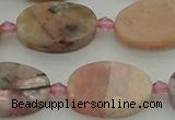 COP1438 15.5 inches 15*20mm oval natural pink opal gemstone beads