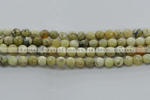 COP1472 15.5 inches 8mm faceted round African opal gemstone beads