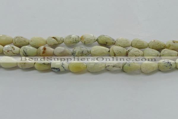 COP1480 15.5 inches 8*12mm faceted teardrop African opal gemstone beads