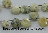 COP1482 15.5 inches 10*10mm briolette African opal gemstone beads