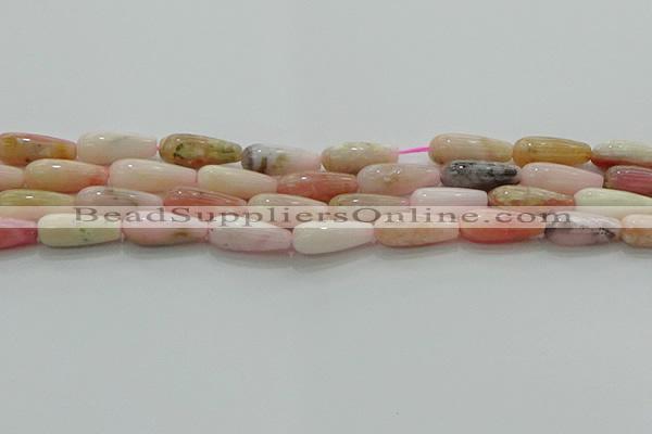 COP1491 15.5 inches 6*16mm teardrop natural pink opal beads