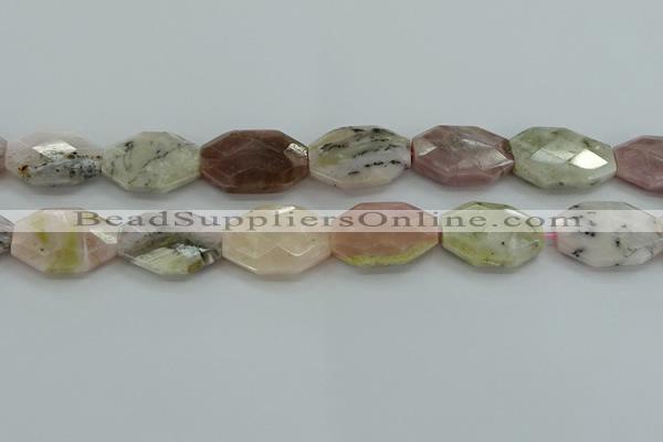 COP1493 15.5 inches 22*30mm faceted freeform natural pink opal beads