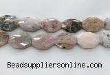 COP1499 28*38mm - 32*42mm faceted octagonal natural pink opal beads