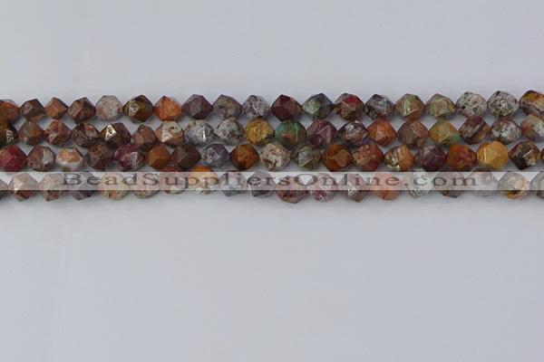 COP1500 15.5 inches 6mm faceted nuggets African green opal beads