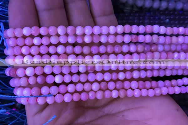 COP1525 15.5 inches 4mm round natural pink opal gemstone beads