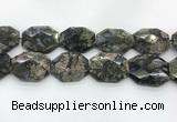 COP1552 30*40mm - 35*45mm faceted octagonal grey opal beads