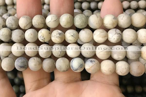 COP1563 15.5 inches 10mm round matte African opal beads