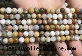 COP1566 15.5 inches 4mm round yellow moss opal beads wholesale