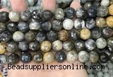 COP1612 15.5 inches 12mm faceted round moss opal beads