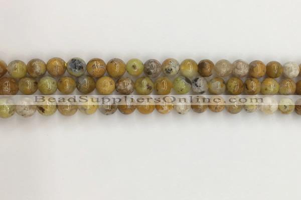 COP1671 15.5 inches 8mm round yellow opal gemstone beads