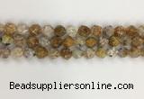 COP1677 15.5 inches 10mm faceted nuggets yellow opal gemstone beads