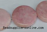 COP168 15.5 inches 30mm flat round pink opal gemstone beads