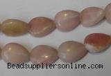 COP171 15.5 inches 10*14mm flat teardrop pink opal gemstone beads