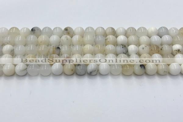 COP1725 15.5 inches 6mm round white opal beads wholesale