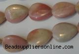 COP173 15.5 inches 13*18mm flat teardrop pink opal gemstone beads