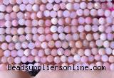 COP1740 15.5 inches 4mm faceted round natural pink opal beads