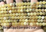 COP1766 15.5 inches 6mm round matte yellow opal beads wholesale