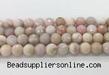 COP1851 15.5 inches 12mm faceted round pink opal gemstone beads wholesale