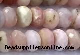 COP1875 15 inches 5*7mm faceted rondelle pink opal beads