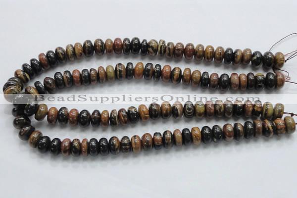 COP202 15.5 inches 7*12mm rondelle natural brown opal gemstone beads